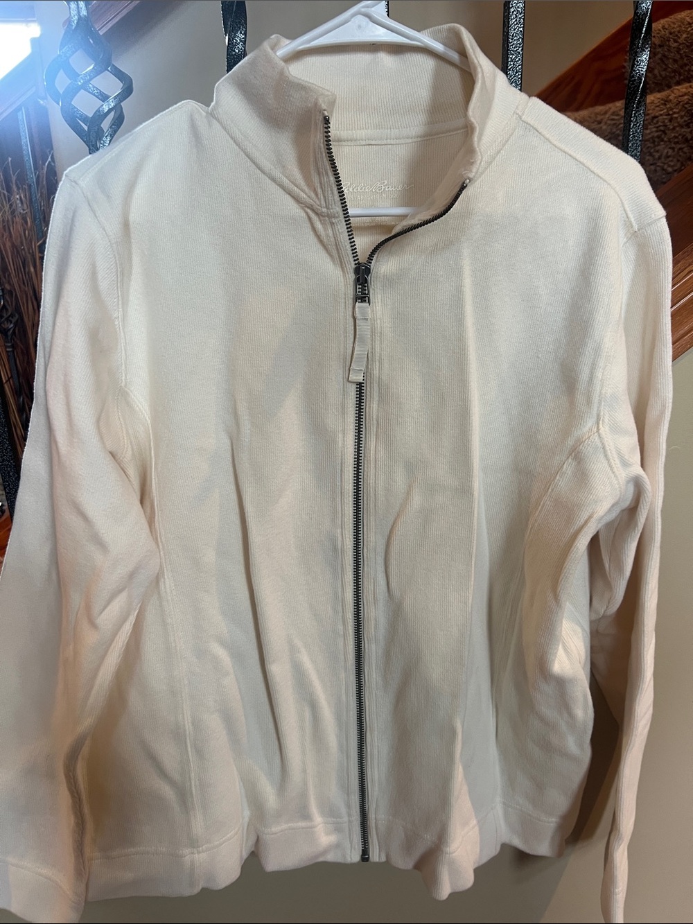 Cream Full-Zip sweatshirt